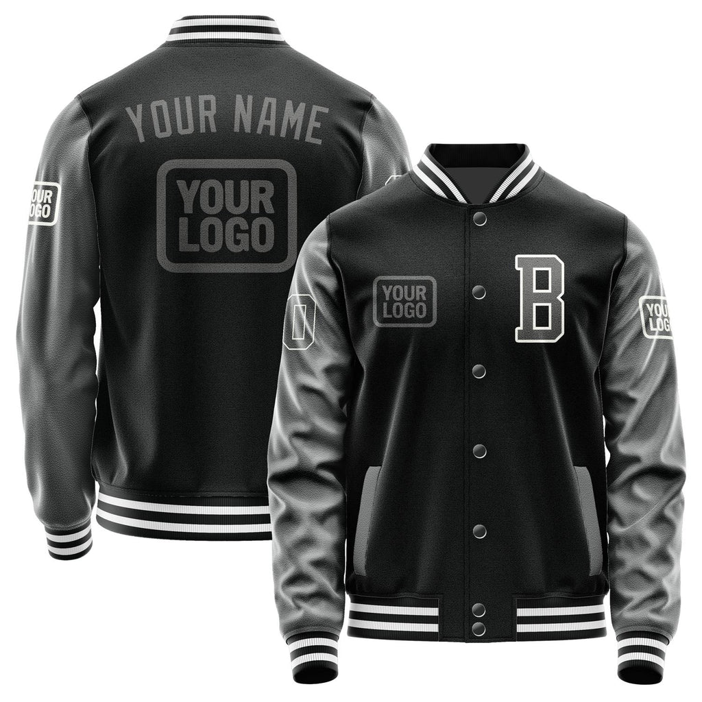 Custom Black Dark Grey Jacket JA171720171818202018