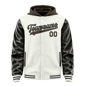 Custom White Brown Jacket