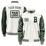 Custom White Dark Green Jacket