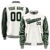 Custom White Dark Green Jacket