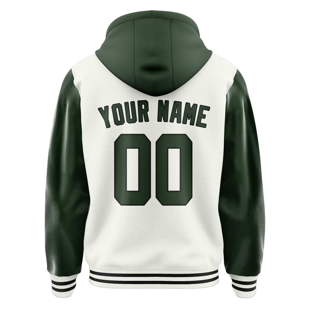 Custom White Dark Green Jacket