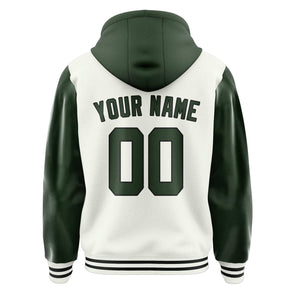 Custom White Dark Green Jacket