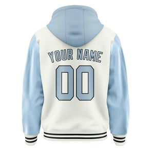 Custom White Light Blue Jacket