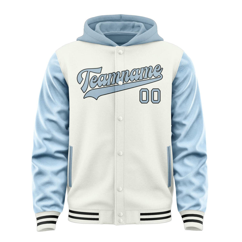 Custom White Light Blue Jacket