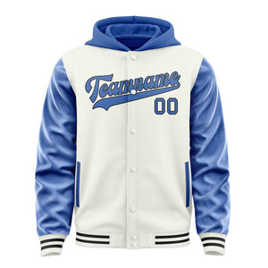 Custom White Sky Blue Jacket