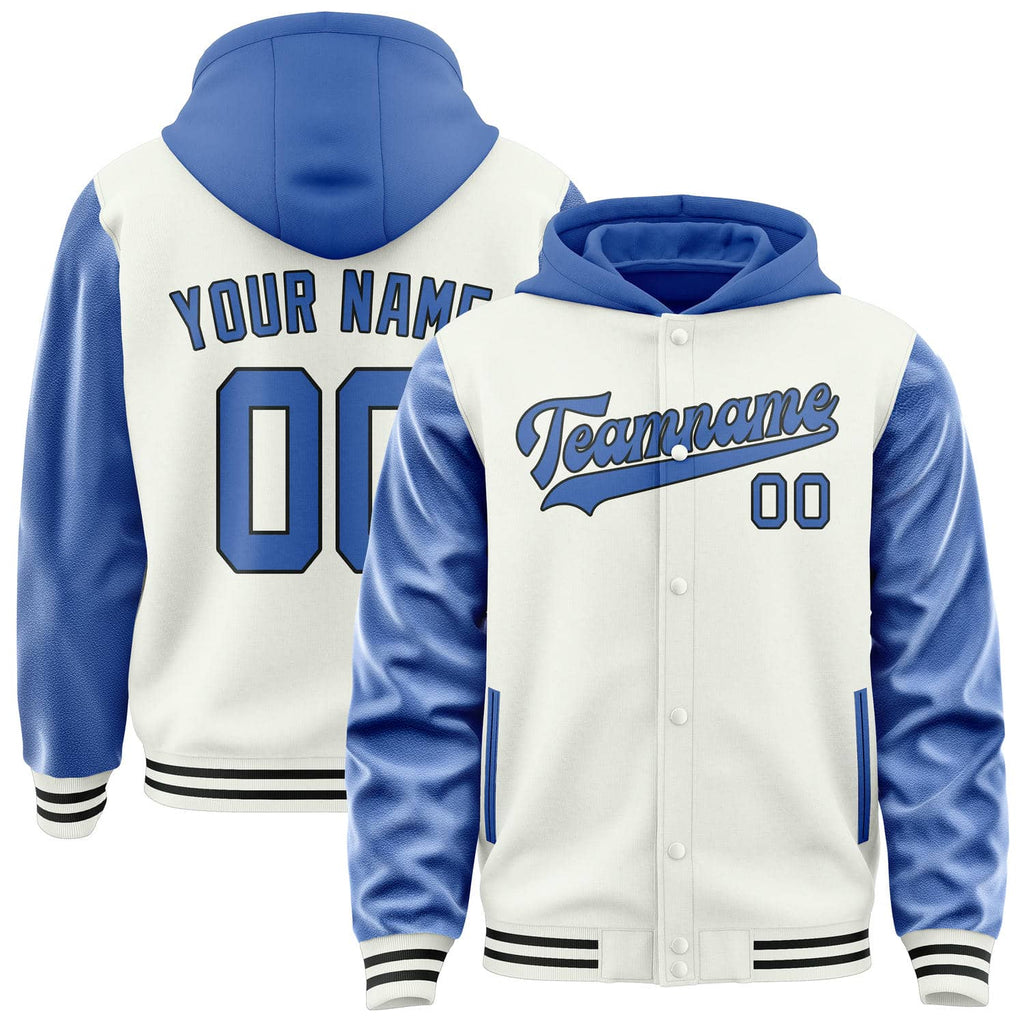 Custom White Sky Blue Jacket
