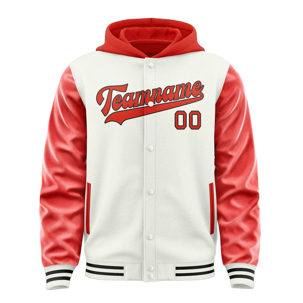 Custom White Orange Red Jacket