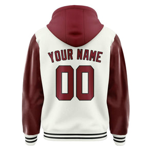 Custom White Crimson Red Jacket