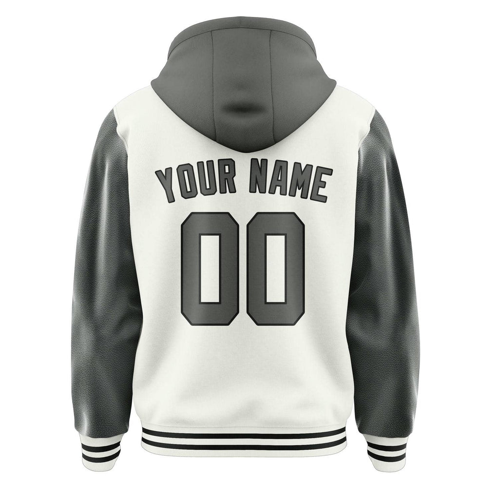 Custom White Dark Grey Jacket