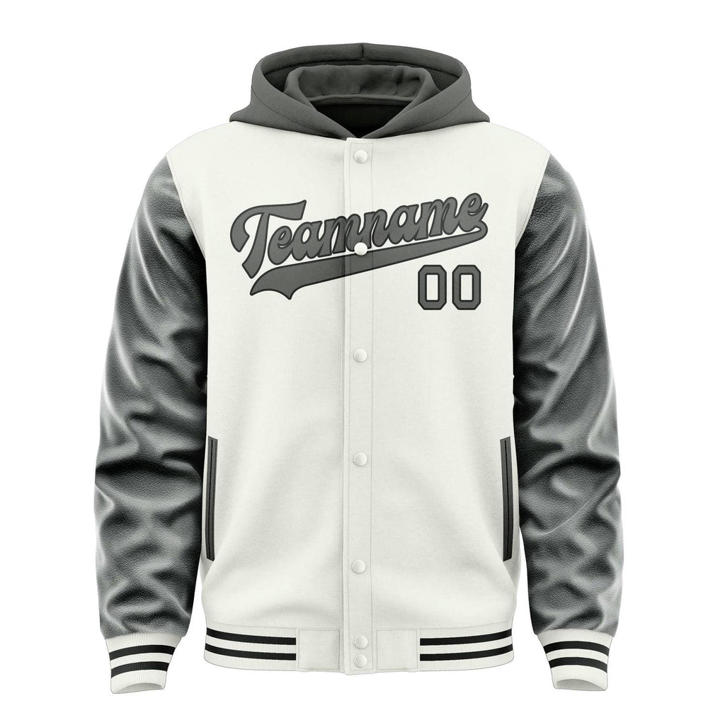 Custom White Dark Grey Jacket
