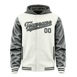 Custom White Dark Grey Jacket