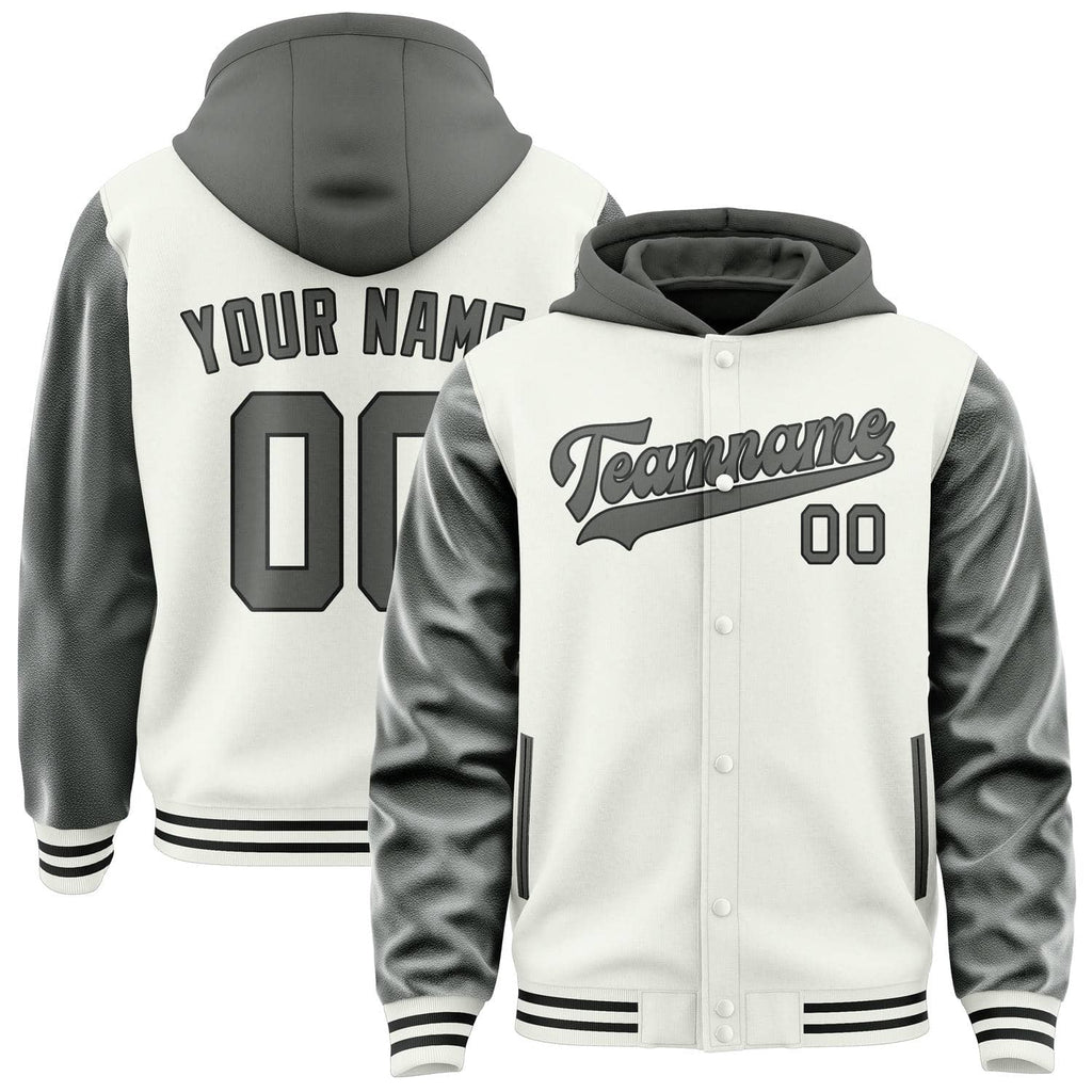 Custom White Dark Grey Jacket