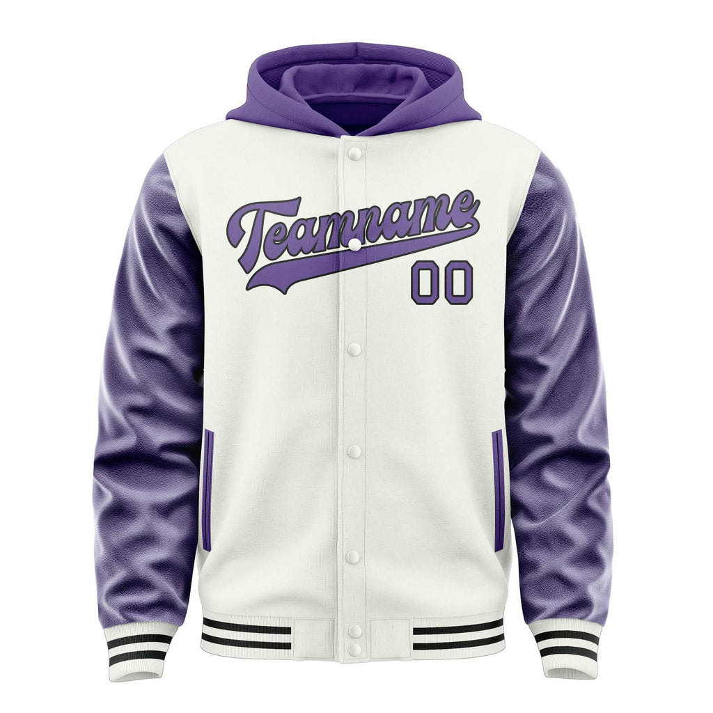 Custom White Light Purple Jacket