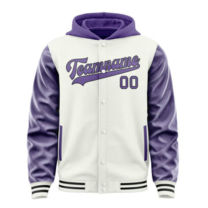 Custom White Light Purple Jacket