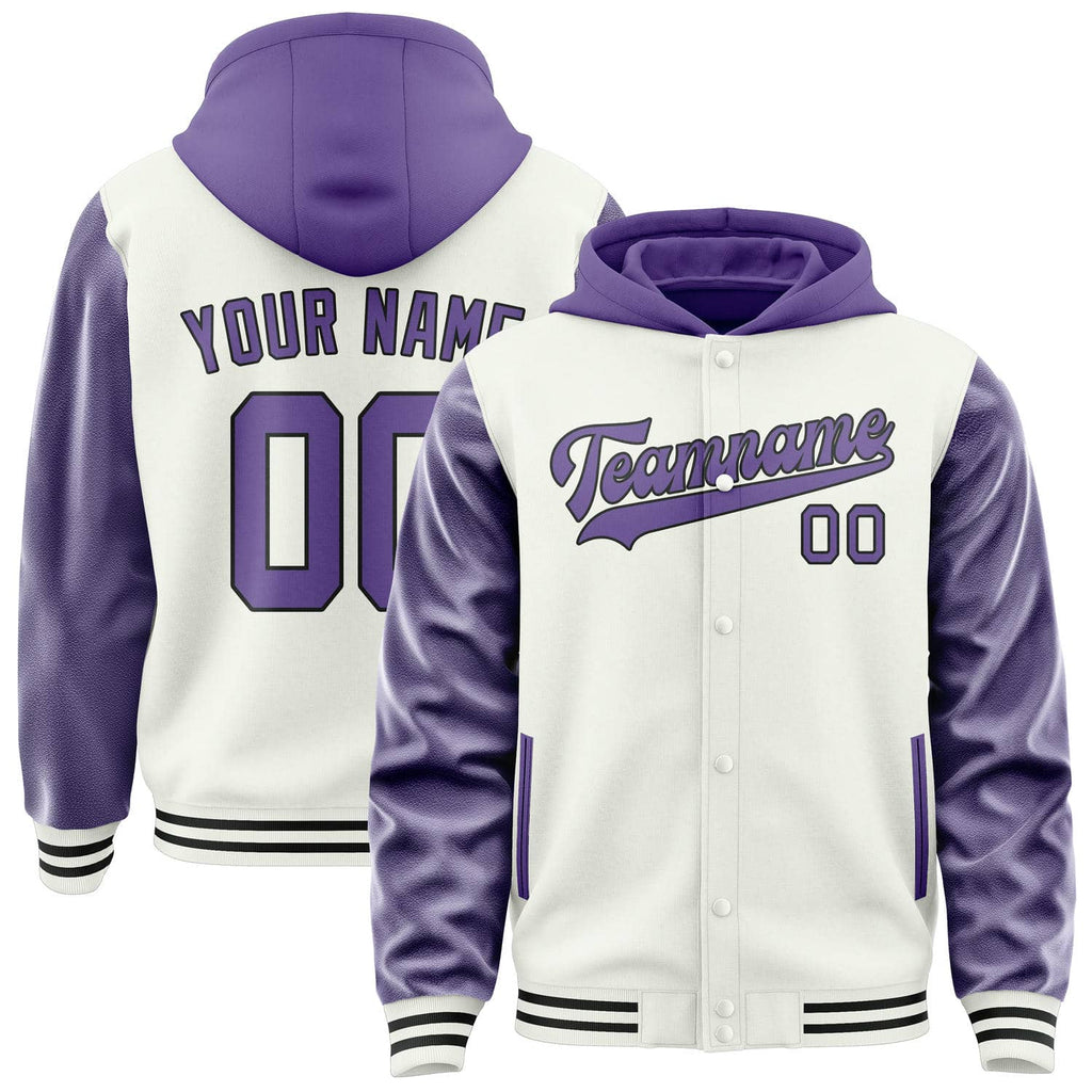 Custom White Light Purple Jacket