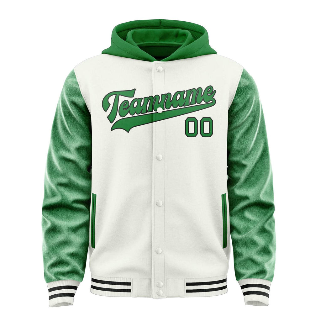 Custom White Emerald Green Jacket