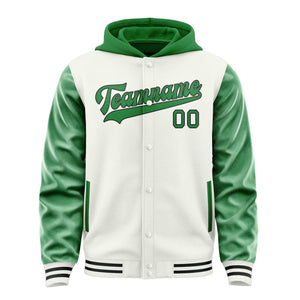 Custom White Emerald Green Jacket