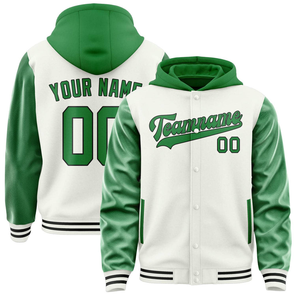 Custom White Emerald Green Jacket