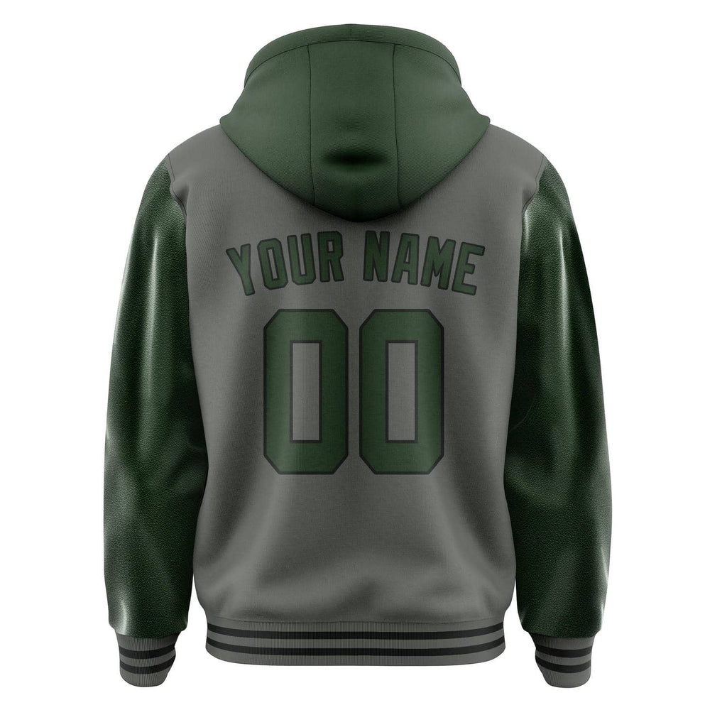 Custom Dark Grey Dark Green Jacket