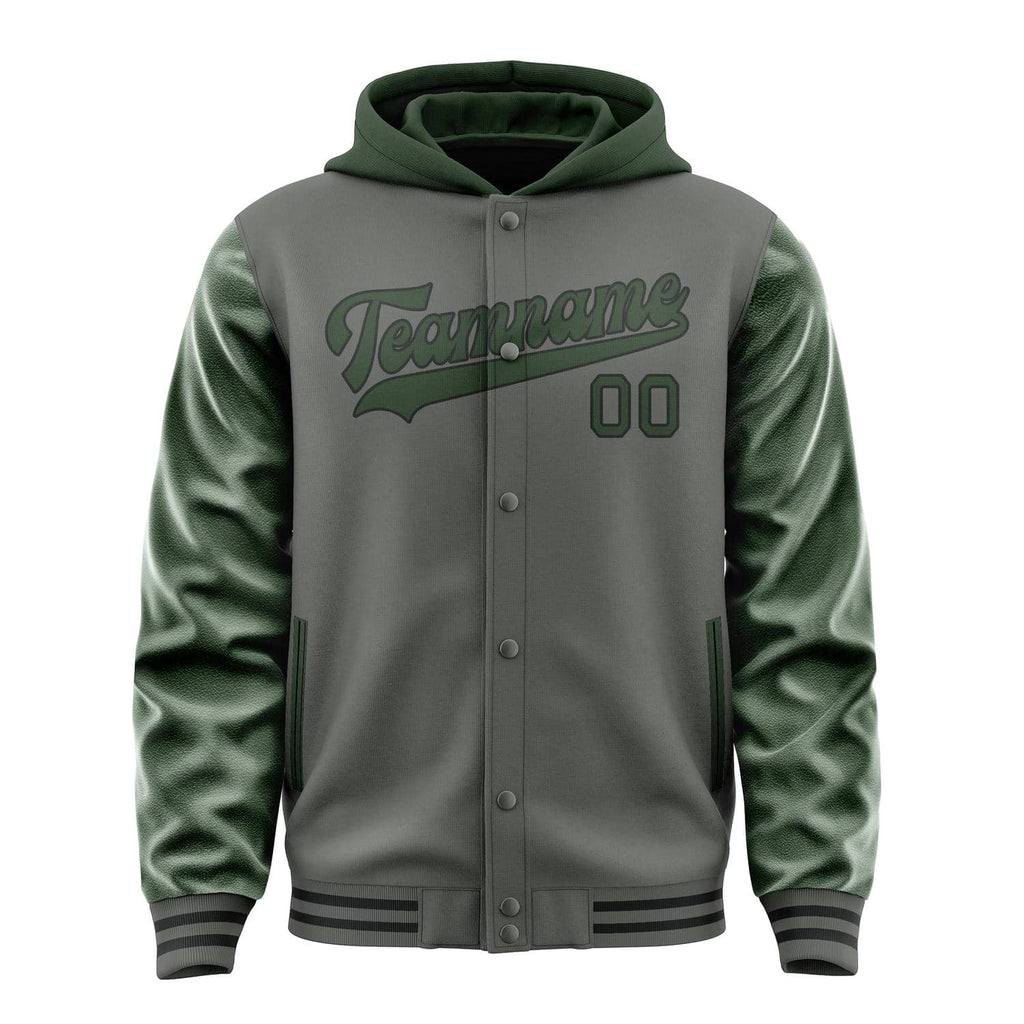 Custom Dark Grey Dark Green Jacket
