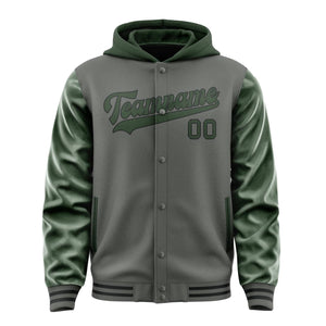 Custom Dark Grey Dark Green Jacket