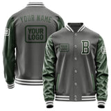 Custom Dark Grey Dark Green Jacket