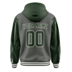 Custom Dark Grey Dark Green Jacket