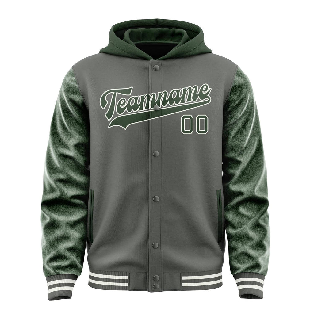 Custom Dark Grey Dark Green Jacket