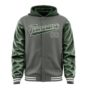 Custom Dark Grey Dark Green Jacket