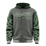 Custom Dark Grey Dark Green Jacket