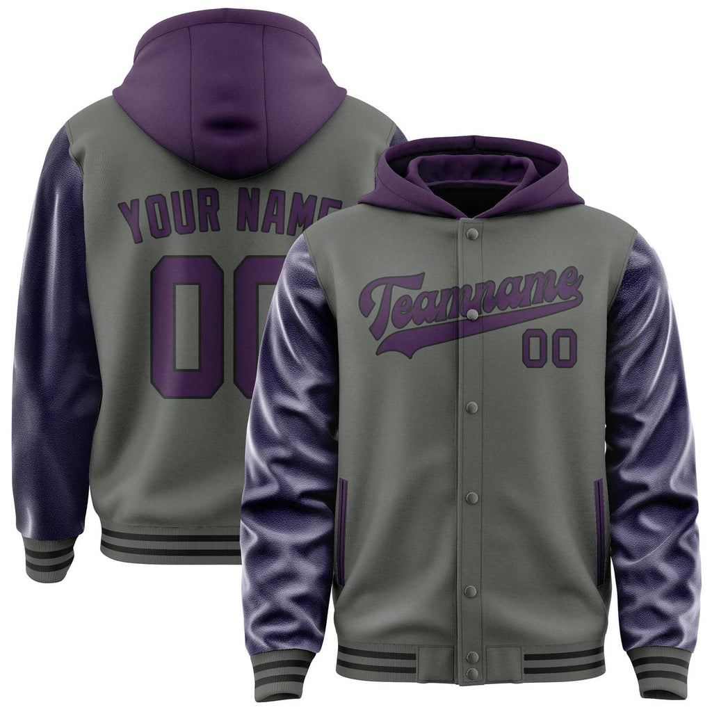 Custom Dark Grey Purple Jacket