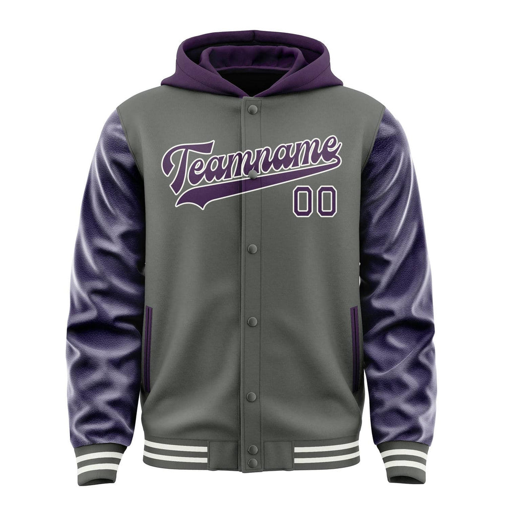 Custom Dark Grey Purple Jacket