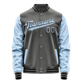 Custom Dark Grey Light Blue Jacket JA2020082017B31708