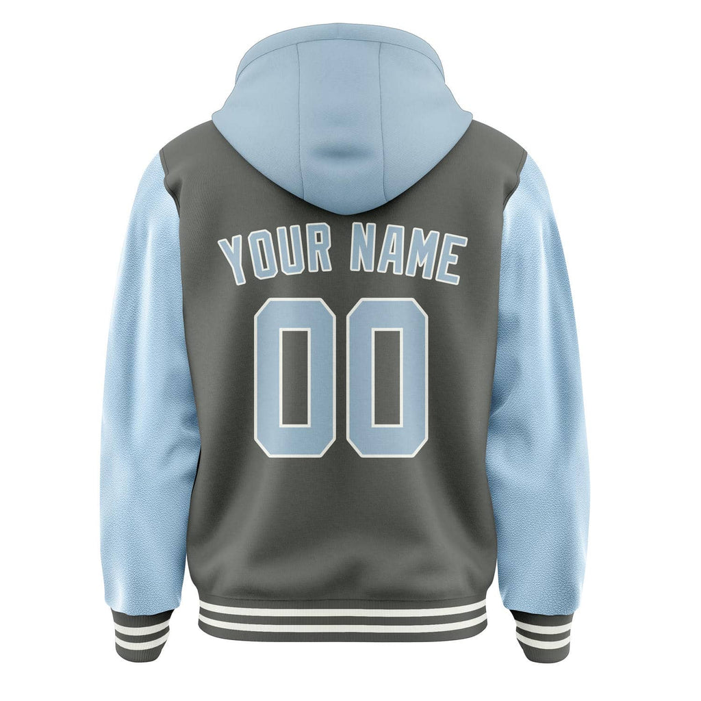 Custom Dark Grey Light Blue Jacket