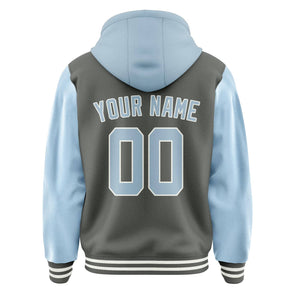 Custom Dark Grey Light Blue Jacket