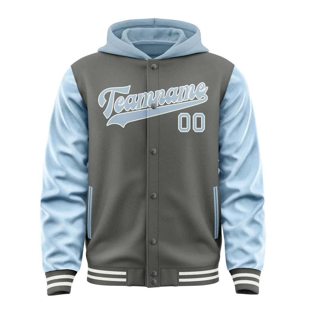 Custom Dark Grey Light Blue Jacket