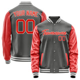 Custom Dark Grey Orange Red Jacket