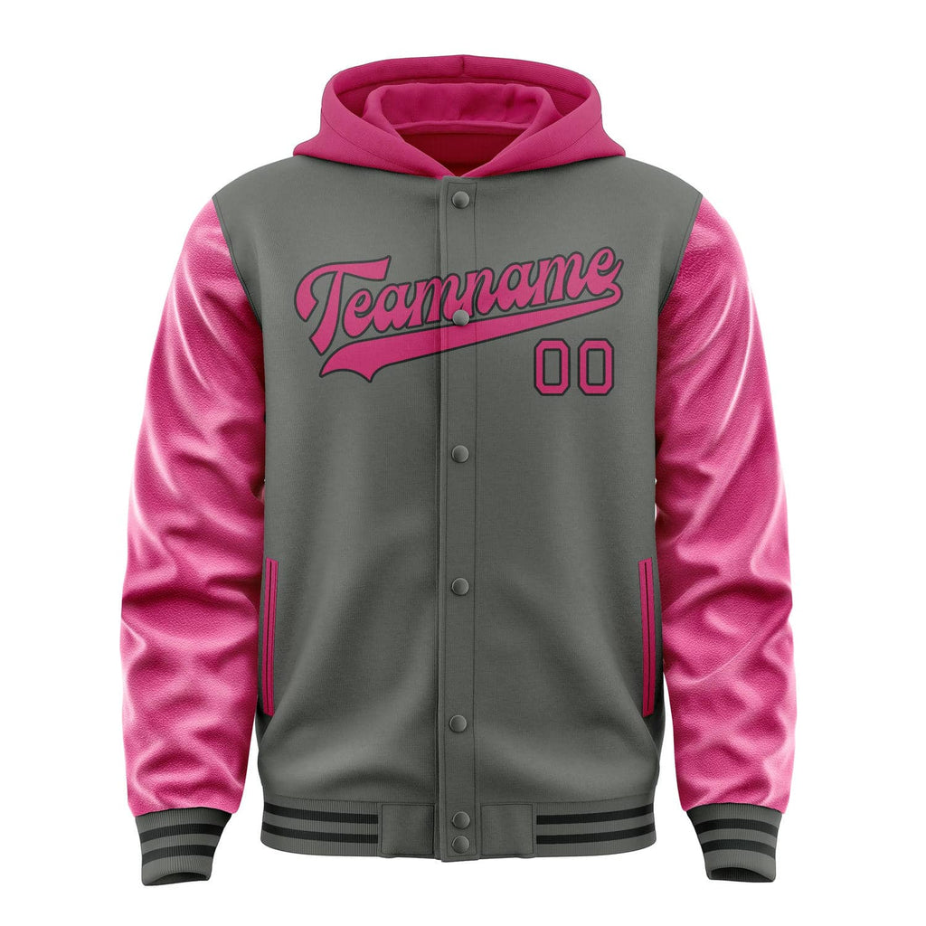 Custom Dark Grey Pink Jacket
