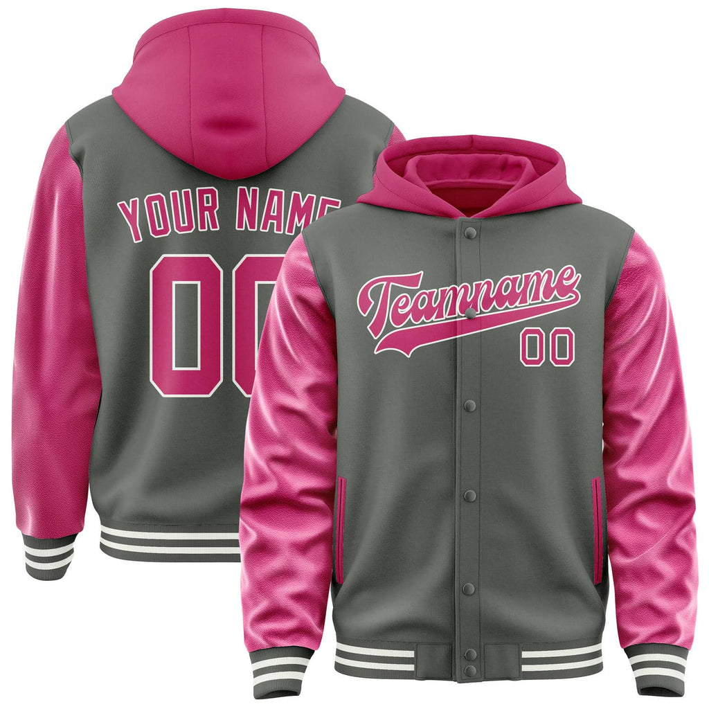 Custom Dark Grey Pink Jacket