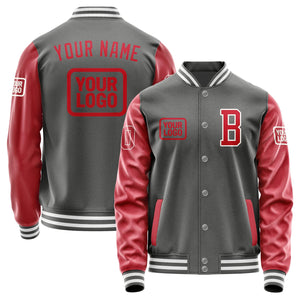 Custom Dark Grey Red Jacket JA202014201818141418