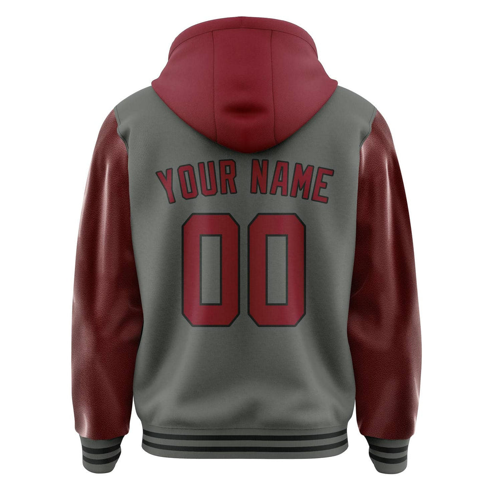 Custom Dark Grey Crimson Red Jacket