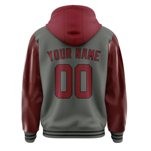 Custom Dark Grey Crimson Red Jacket