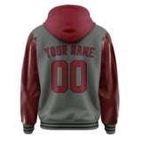 Custom Dark Grey Crimson Red Jacket