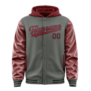 Custom Dark Grey Crimson Red Jacket