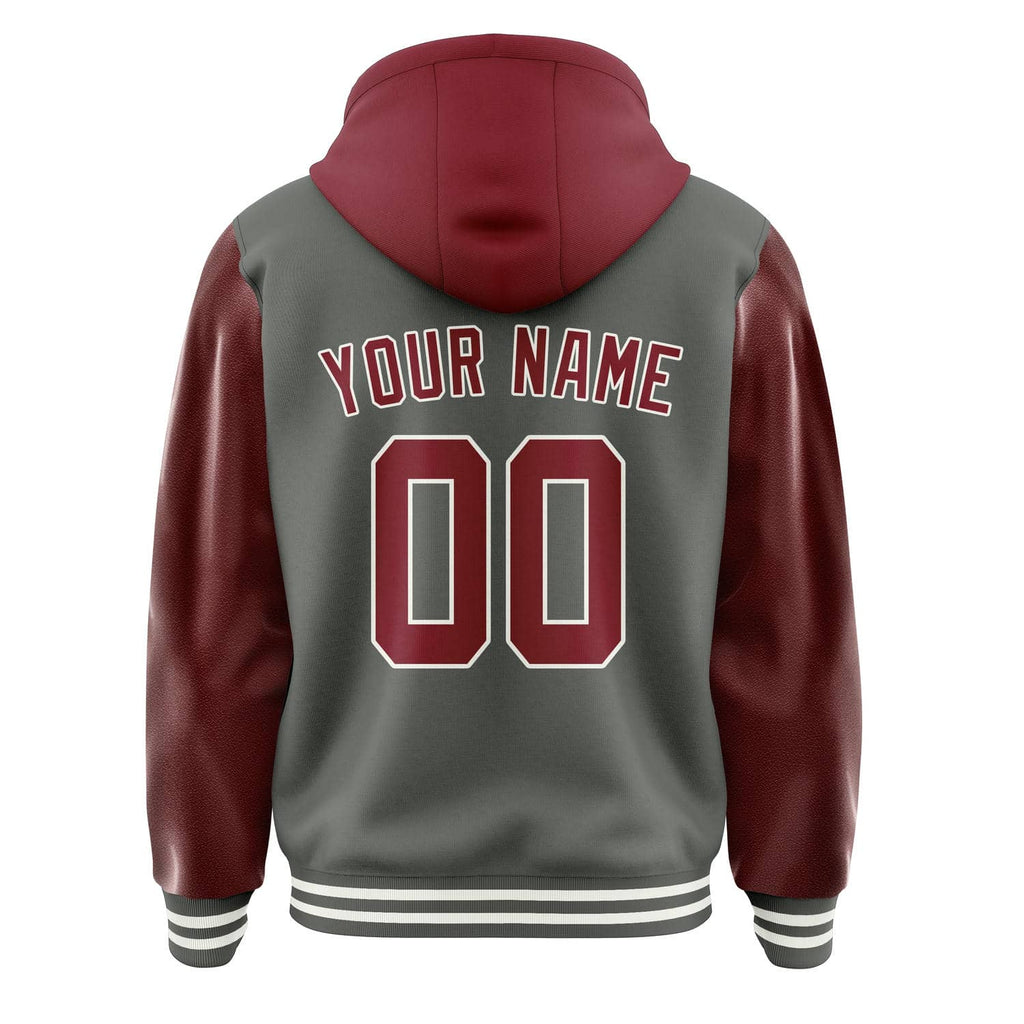 Custom Dark Grey Crimson Red Jacket