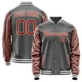 Custom Dark Grey Coral Red Jacket