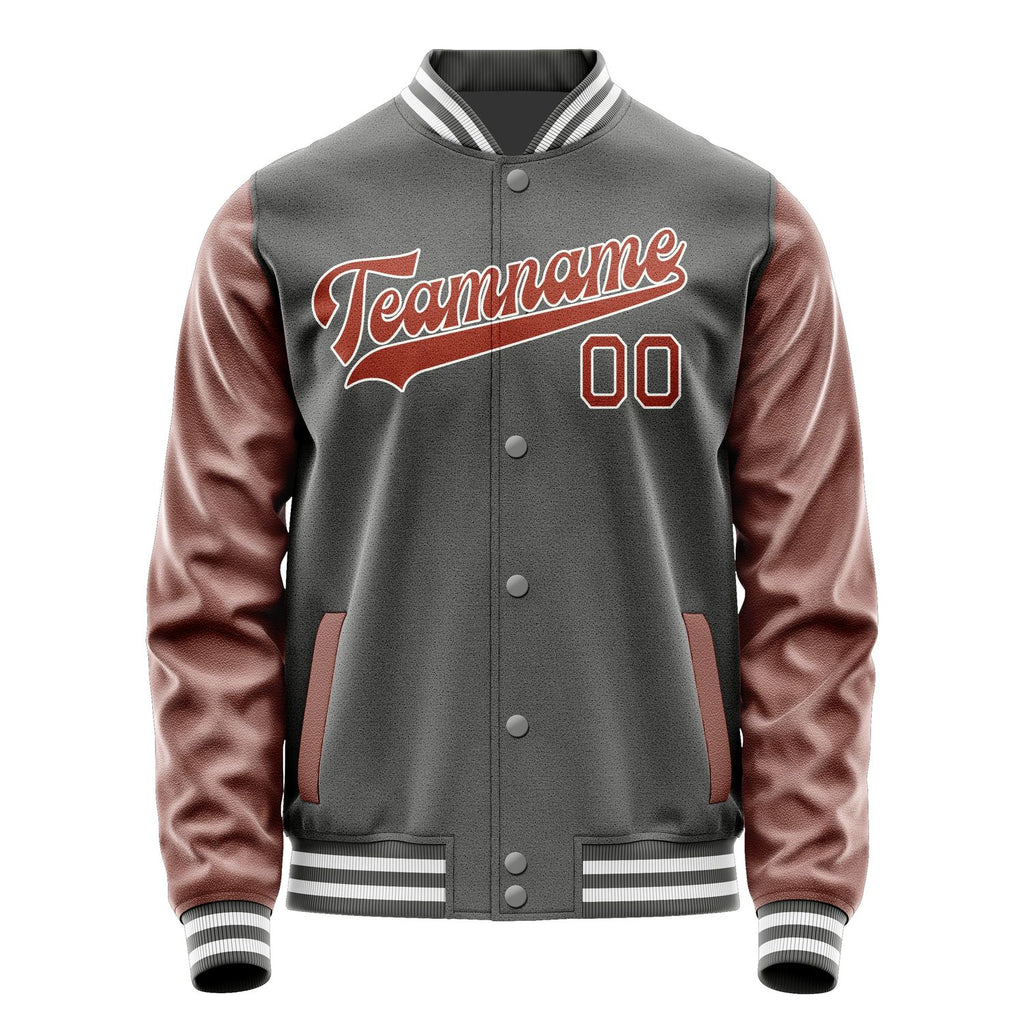 Custom Dark Grey Coral Red Jacket JA2020162018B31816