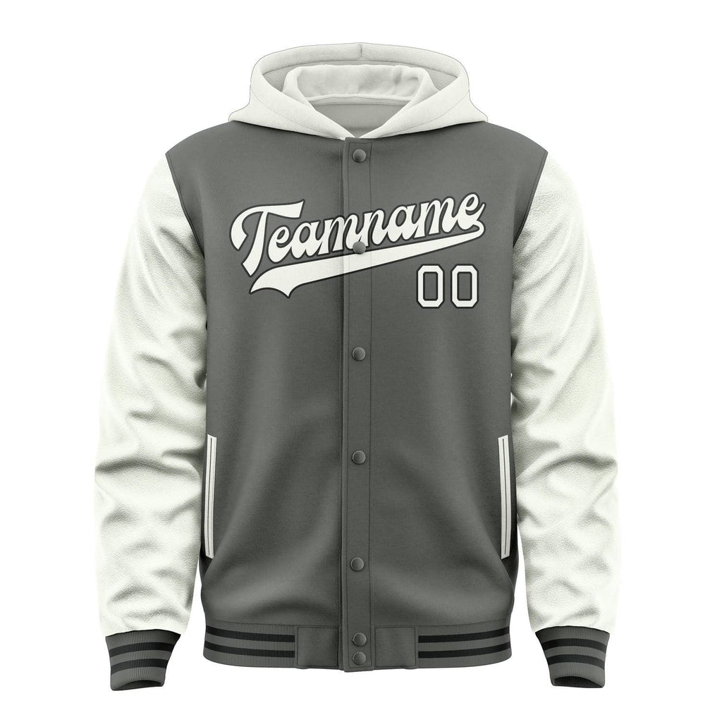 Custom Dark Grey White Jacket