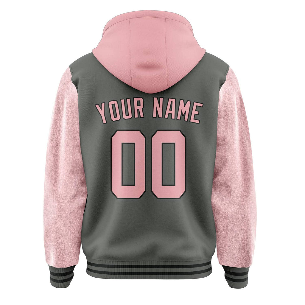 Custom Dark Grey Light Pink Jacket