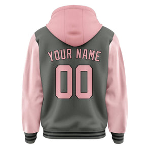 Custom Dark Grey Light Pink Jacket